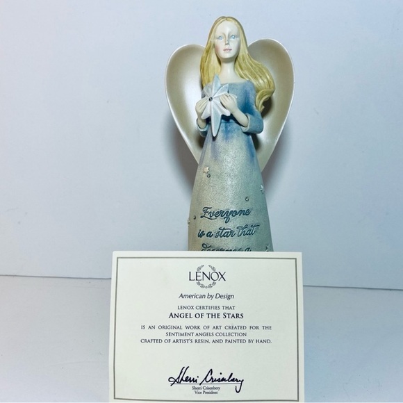 Lenox "Angel of the Stars" Sentiments Angels Figurine With COA - Picture 5 of 17